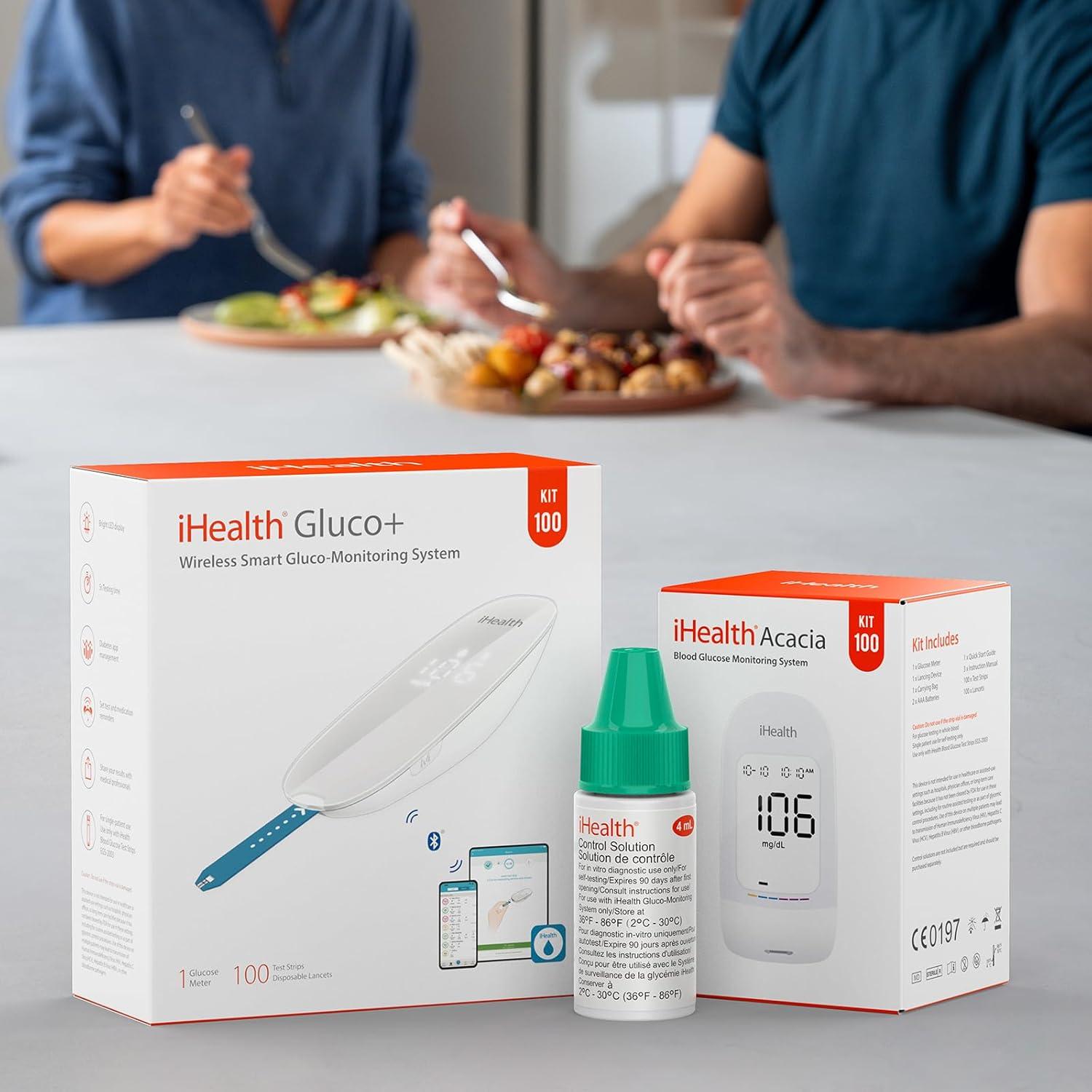 imageiHealth Control Solution for Blood Glucose Testing  Compatible with BG5S100 Gluco ampamp Acacia Glucose Meters 4mL Vial for Accurate Results