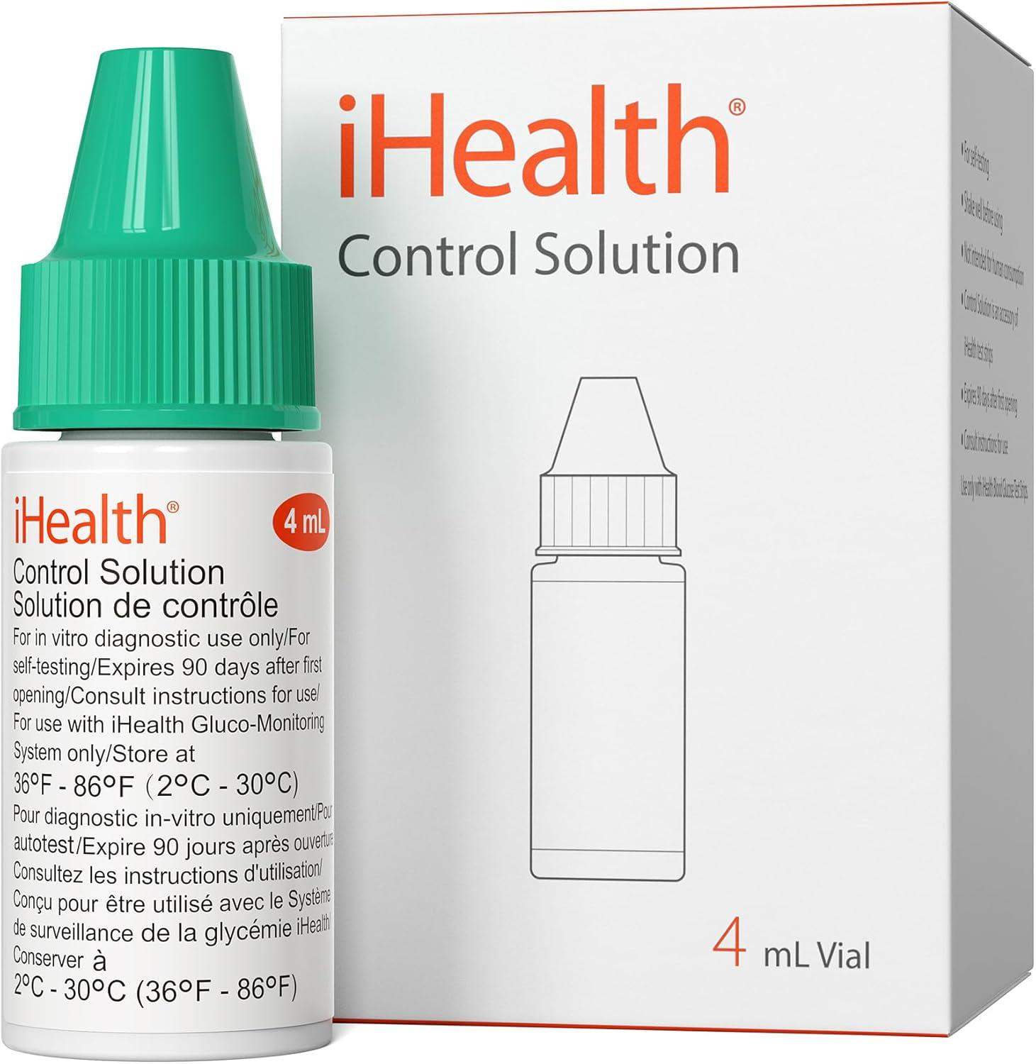 imageiHealth Control Solution for Blood Glucose Testing  Compatible with BG5S100 Gluco ampamp Acacia Glucose Meters 4mL Vial for Accurate Results