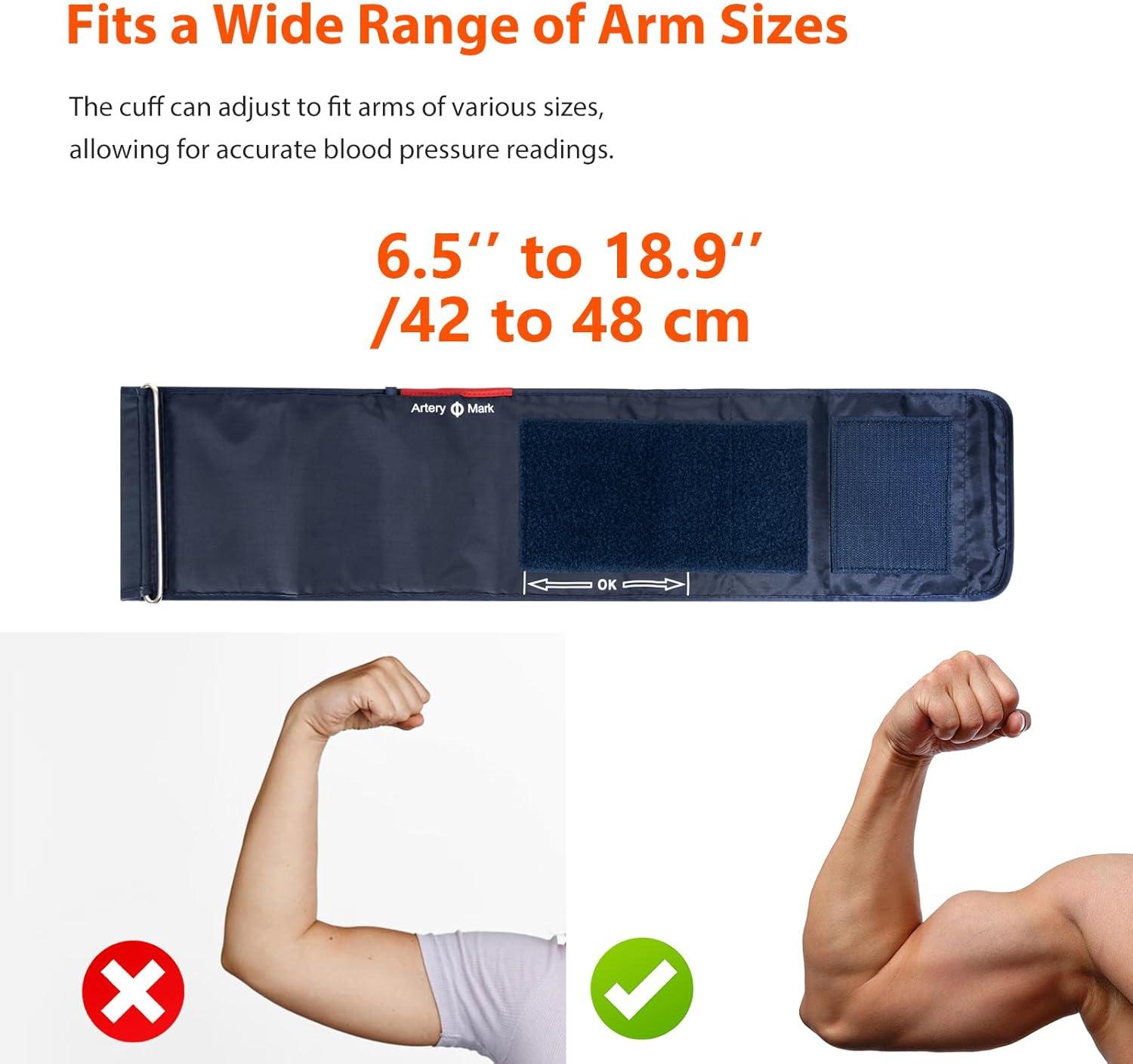 imageiHealth Extra Large Adult Replacement Blood Pressure Cuff for Big Arms 165quot189quot 4248cm Compatible for iHealth Track Smart Upper Arm Blood Pressure Monitor Cuff Only
