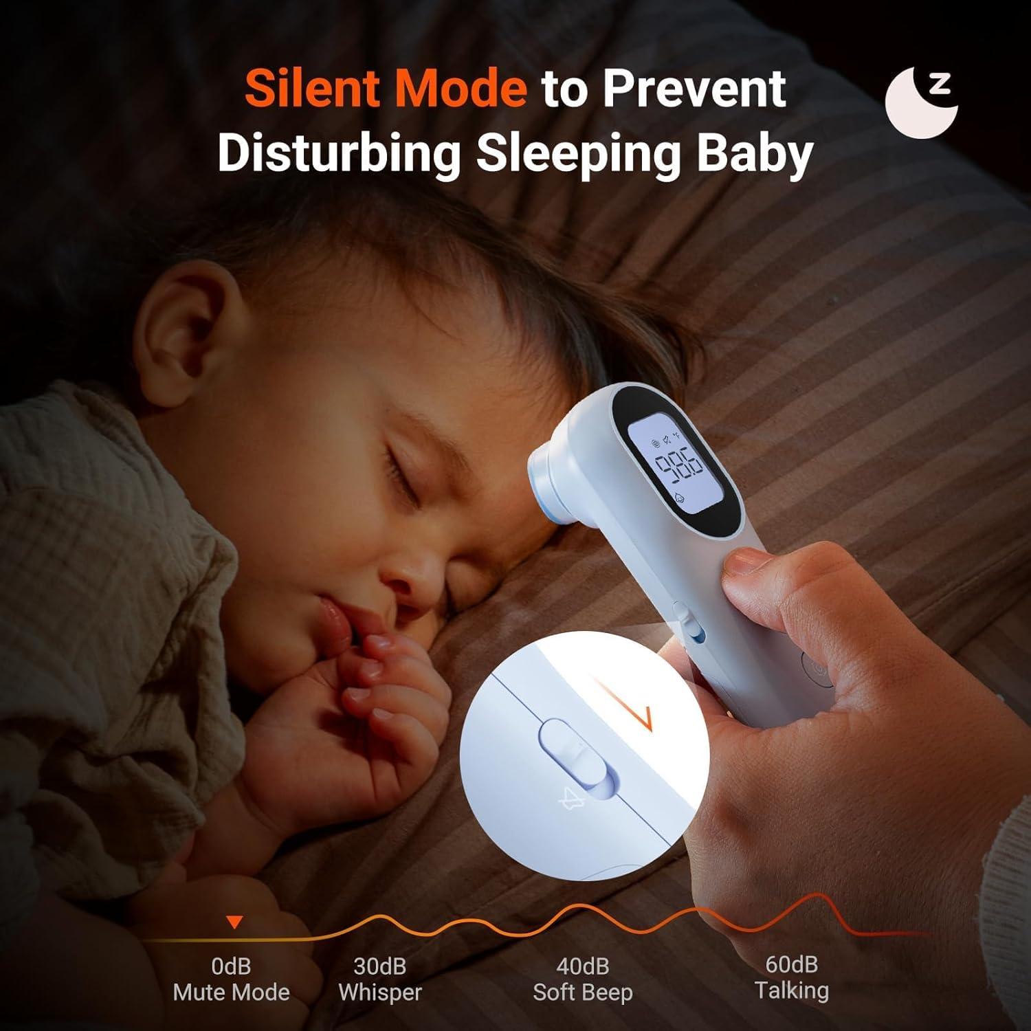 imageiHealth Infrared Digital Thermometer for Adults and Kids Baby Thermometer with 3in1 Mode ampamp 3Color Prompt Fever Alarm ampamp Silent Mode Forehead ampamp Object Detection 40 Memory Storages PT9L BlueBlue