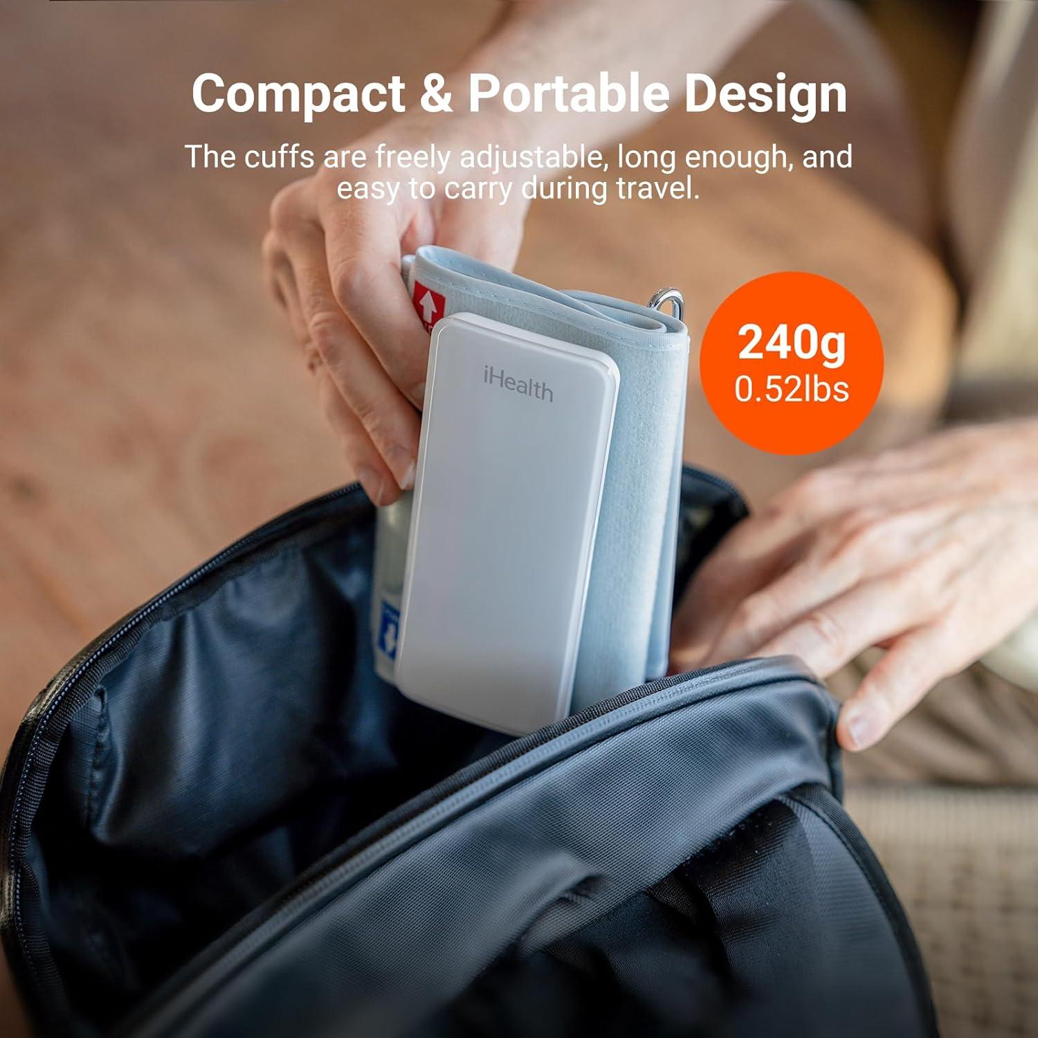 imageiHealth Neo Wireless Blood Pressure Monitor Upper Arm Cuff Bluetooth Blood Pressure Machine UltraThin ampamp Portable AppEnabled for iOS ampamp Android