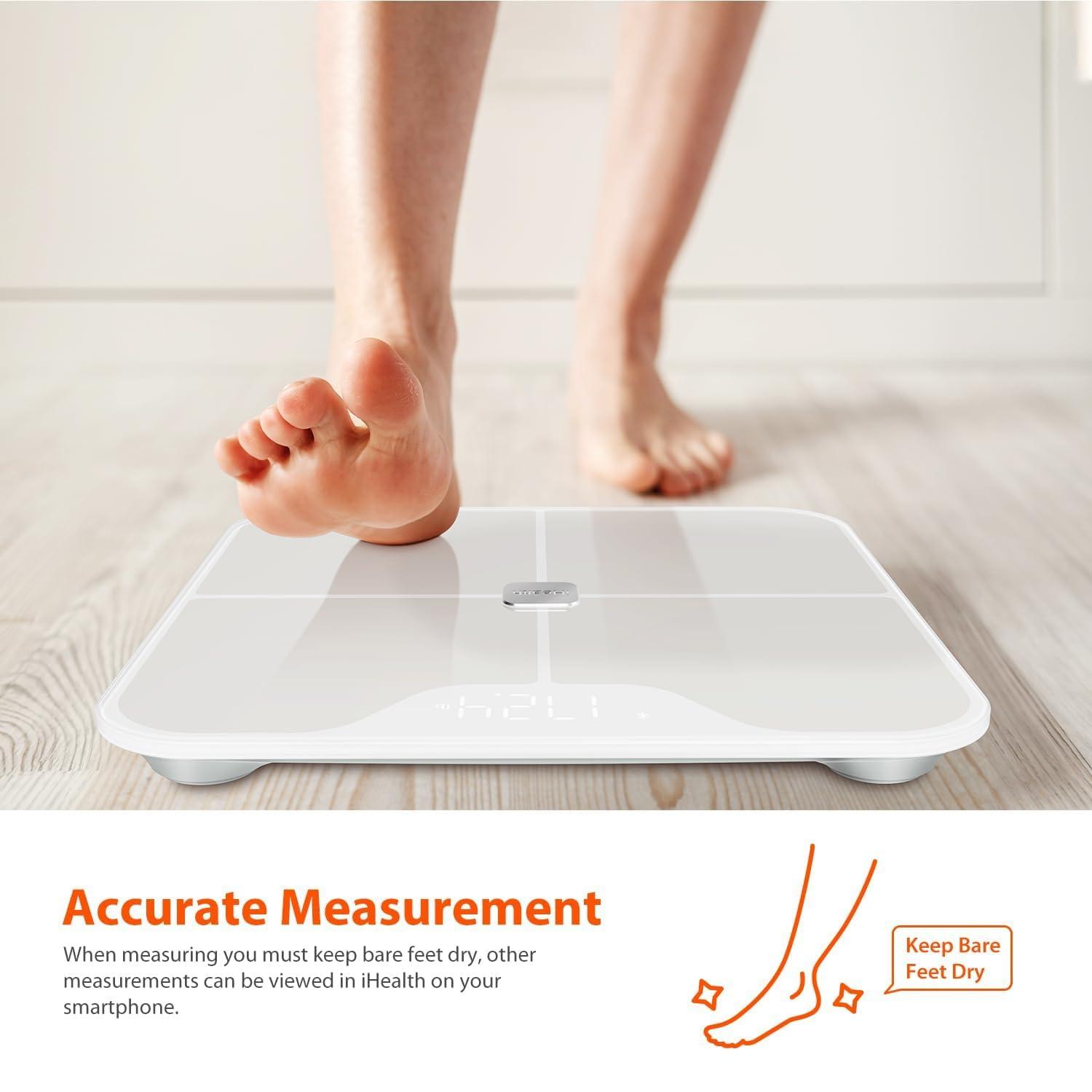 imageiHealth Nexus Smart Scale for Body Weight Bluetooth Digital Bathroom Scale Body Fat and Muscle Body Composition Monitor Health Analyzer for BMI Compatible for iOS ampamp Android Accurate to 01lbWhiteWhite