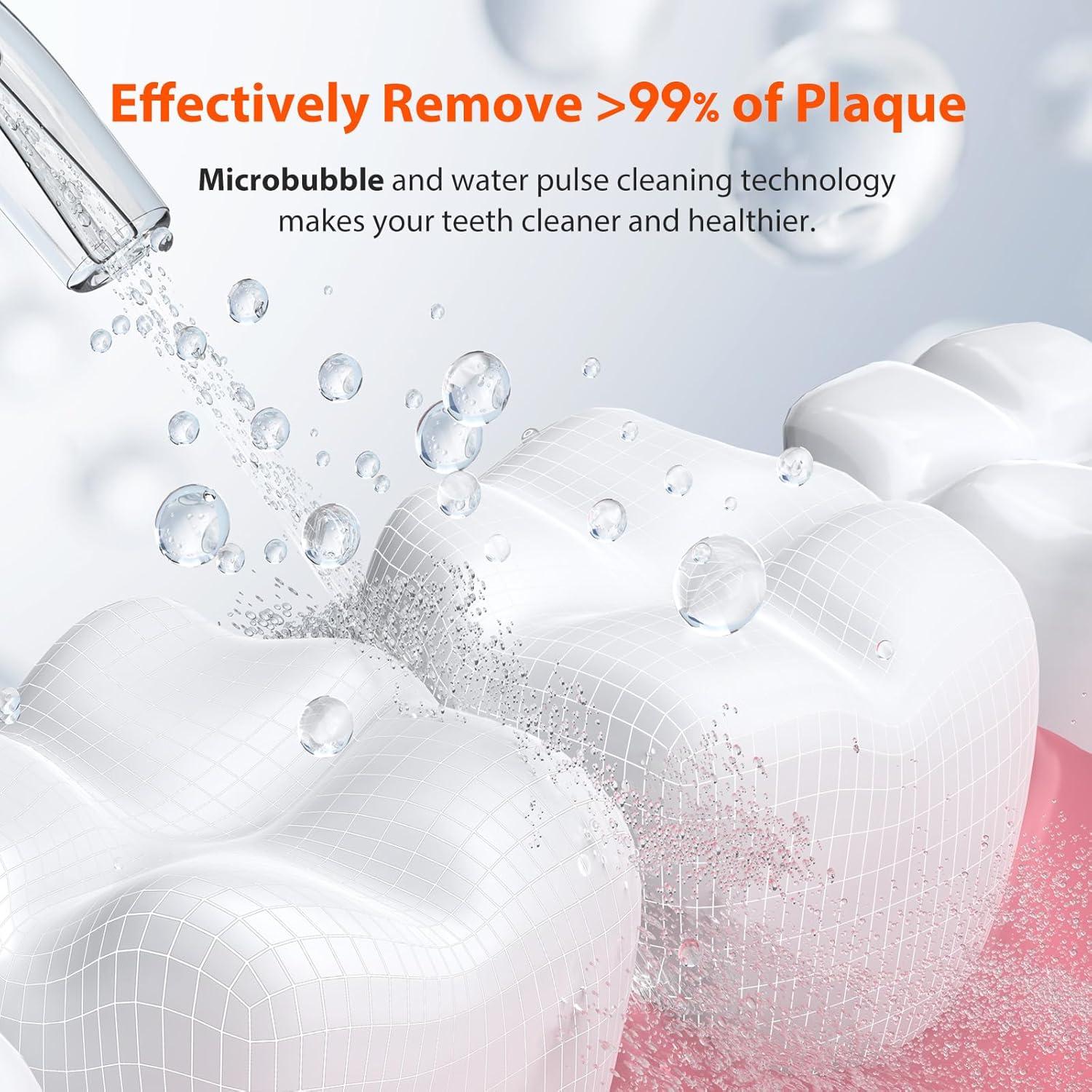 imageiHealth VESA Gentle Smart Water Flosser for Sensitive Teeth ampamp Gums Microbubble Deep Clean Technology Smart Pressure Stabilization IPX7 Waterproof with TravelFriendly Design