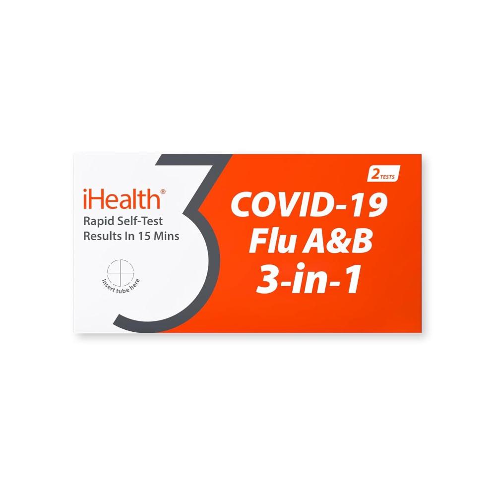 imageiHealth COVID19 Flu AampampB 3in1 Antigen Rapid Test Results in 15 Minutes FDA Authorized OTC Flu ampamp COVID Home Test with Noninvasive Nasal Swab Easy to Use ampamp No Discomfort 1 Pack 2 Tests Total