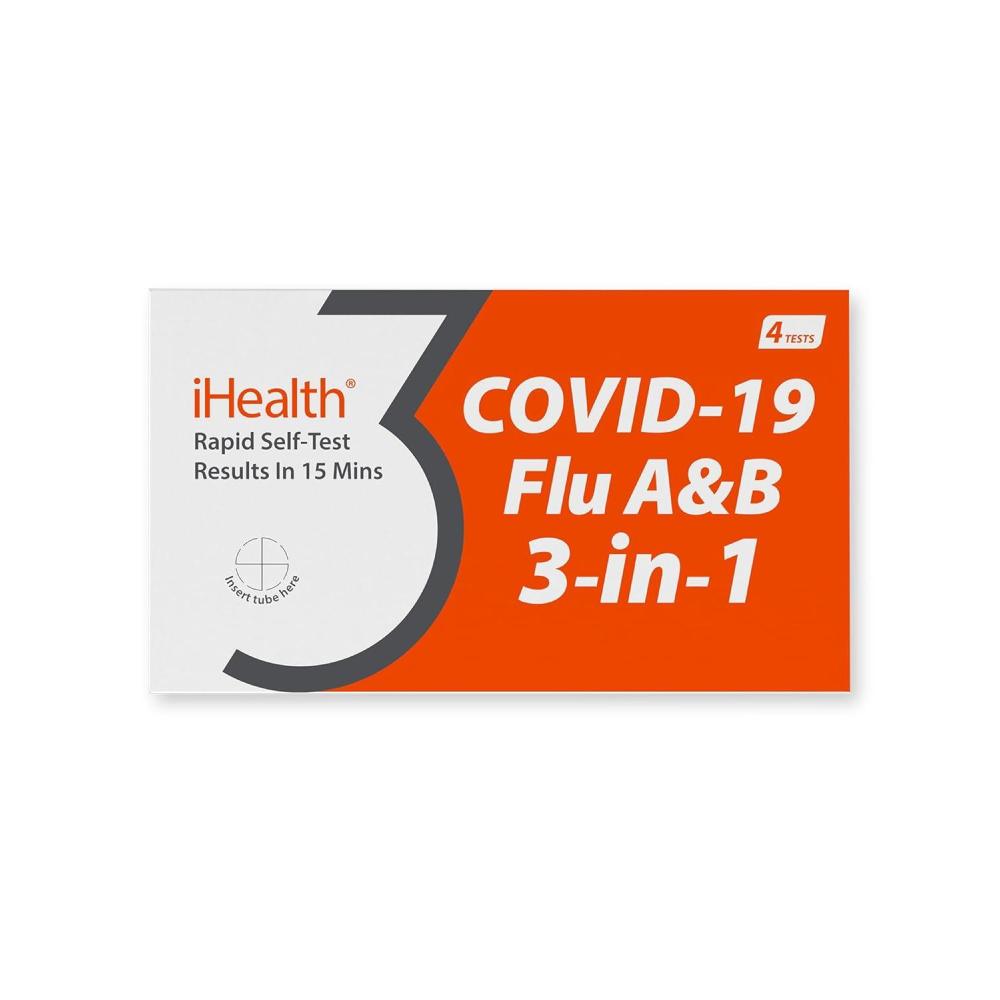 imageiHealth COVID19 Flu AampampB 3in1 Antigen Rapid Test Results in 15 Minutes FDA Authorized OTC Flu ampamp COVID Home Test with Noninvasive Nasal Swab Easy to Use ampamp No Discomfort 1 Pack 4 Tests Total