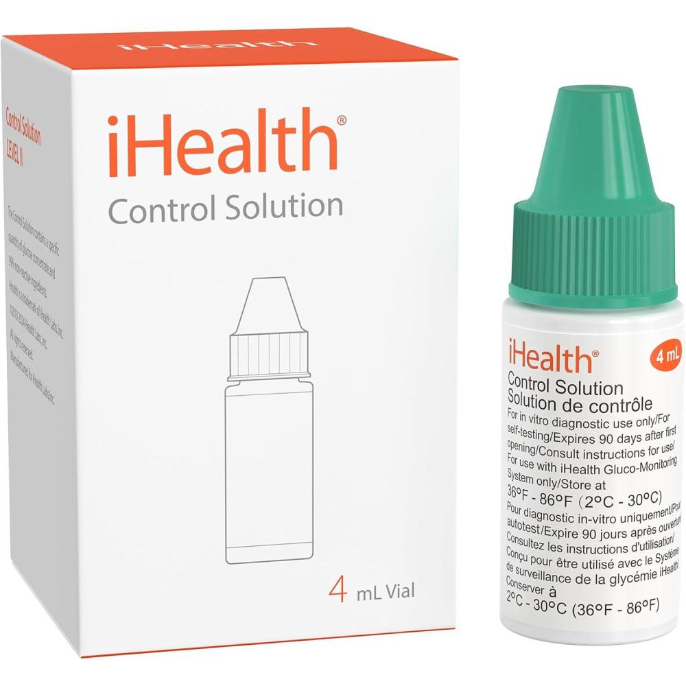 imageiHealth Control Solution for Blood Glucose Testing  Compatible with BG5S100 Gluco ampamp Acacia Glucose Meters 4mL Vial for Accurate Results