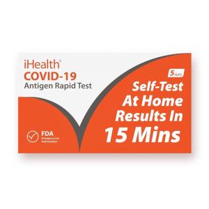 imageiHealth COVID19 Antigen Rapid Test 1 Pack 5 Tests Total FDA EUA Authorized OTC atHome Self Test Results in 15 Minutes with Noninvasive Nasal Swab Easy to Use ampamp No Discomfort