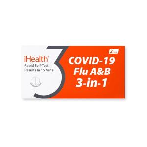 imageiHealth COVID19 Flu AampampB 3in1 Antigen Rapid Test Results in 15 Minutes FDA Authorized OTC Flu ampamp COVID Home Test with Noninvasive Nasal Swab Easy to Use ampamp No Discomfort 1 Pack 2 Tests Total