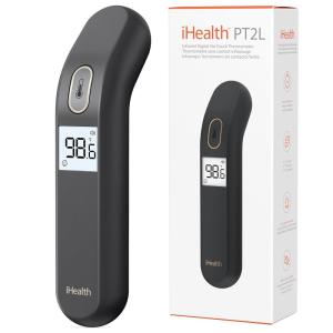 imageiHealth Touchless Thermometer for Adults and Kids ColorCoded Alert ampamp Silent Mode 1Second Accurate Fever Check Portable for Home Travel Use  PT2L BlackBlack