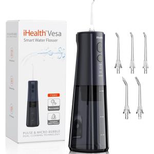 imageiHealth VESA Gentle Smart Water Flosser for Sensitive Teeth ampamp Gums Microbubble Deep Clean Technology Smart Pressure Stabilization IPX7 Waterproof with TravelFriendly Design