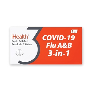 image:imageiHealth COVID19 Flu AampB 3in1 Antigen Rapid Test Results in 15 Minutes FDA Authorized OTC Flu amp COVID Home Test with Noninvasive Nasal Swab Easy to Use amp No Discomfort 1 Pack 1 Tests Total